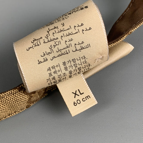 GUCCI Size XL Tan Brown Monogram Canvas Reversible Bucket Hat