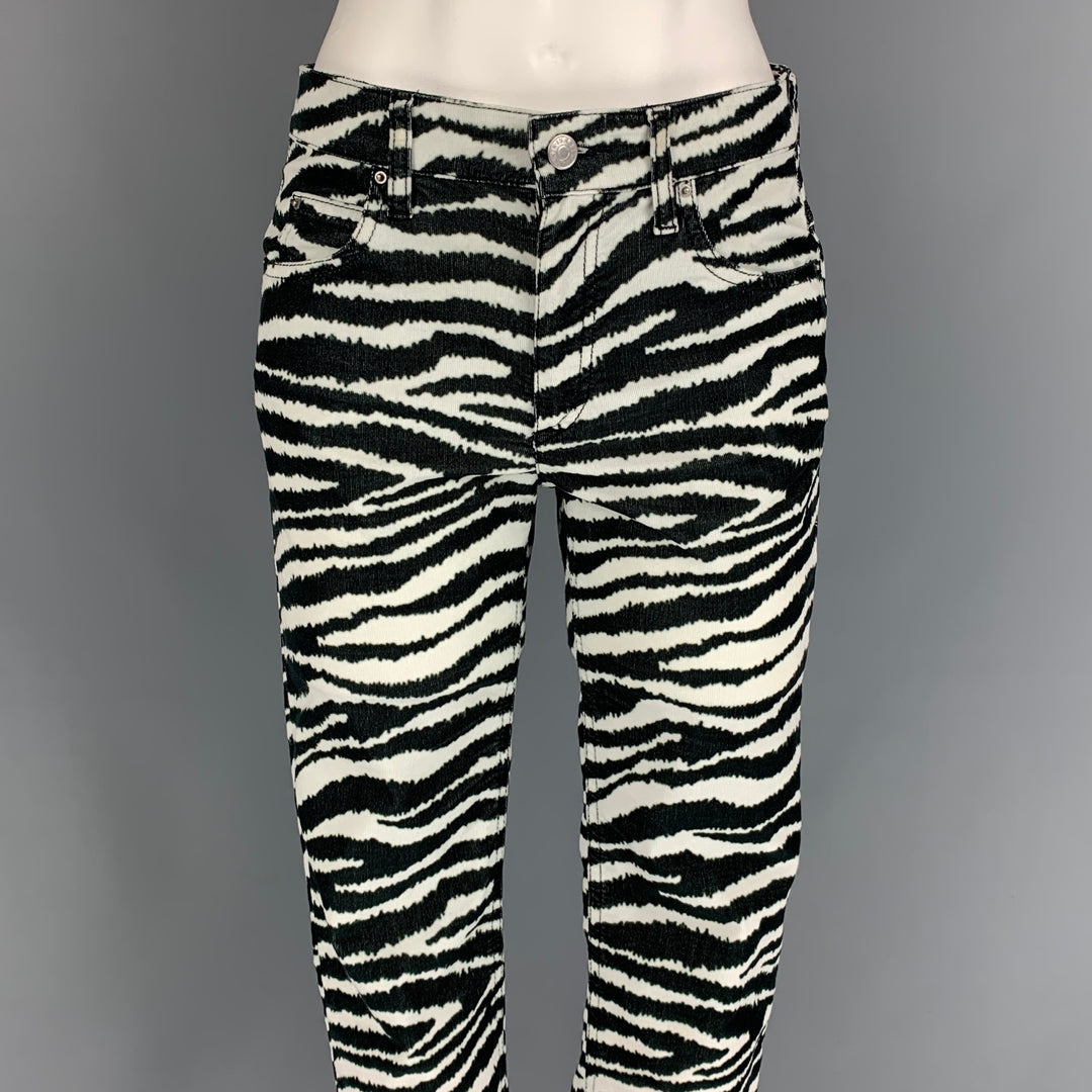 ISABEL MARANT Size 4 Black & White Zebra Print Cotton Blend Casual Pants