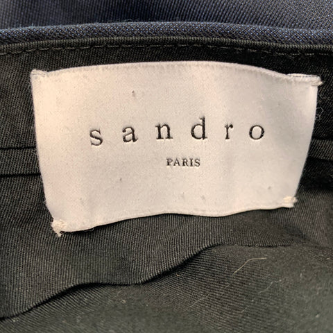 SANDRO Size 32 Navy Wool Zip Fly Dress Pants