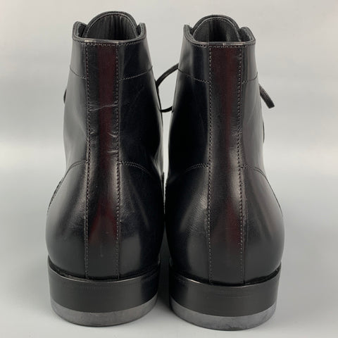 HARRYS OF LONDON Size 8 Black Cap Toe Ankle Guy Boots
