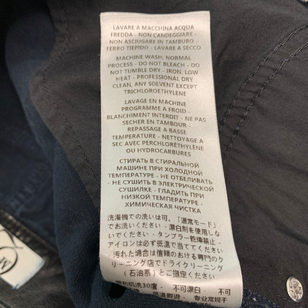 MCQ by ALEXANDER MCQUEEN Size 32 Navy Distressed Cotton Jeans