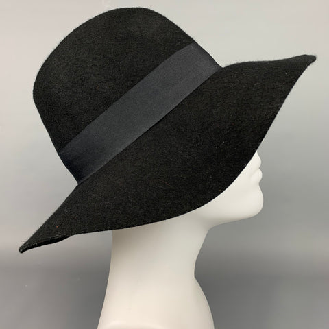 MICHAEL STARS One Size Black Wool Felt Fedora Hat