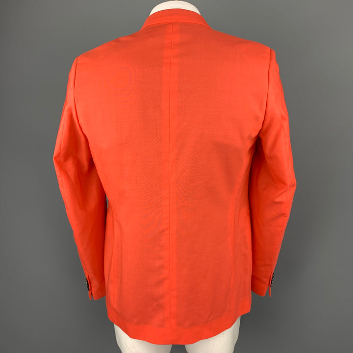 PAUL SMITH Taille 42 Manteau de sport à revers cranté en laine orange