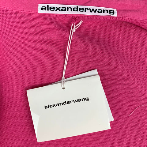 ALEXANDER WANG Size XL Pink Solid Cotton Oversized Long Sleeve Shirt