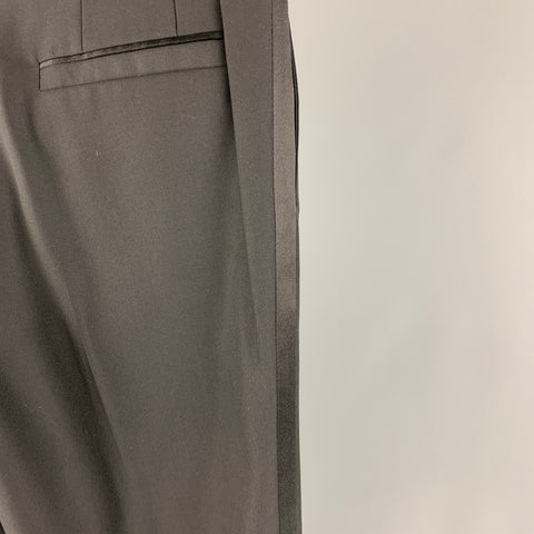 VERSACE Size 32 Black Wool Tuxedo Dress Pants