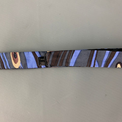 VINTAGE Noeud Papillon En Soie Abstrait Marron Violet