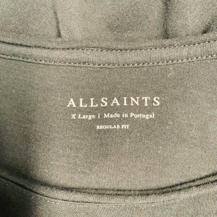 ALLSAINTS Size XL Black Jersey Crew-Neck T-shirt