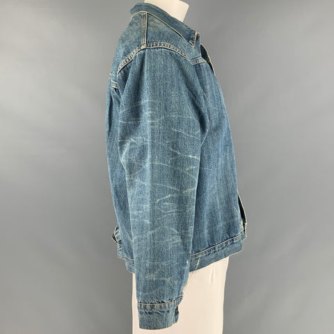 LEVI STRAUSS Size XL Blue Washed Selvedge Denim Jacket