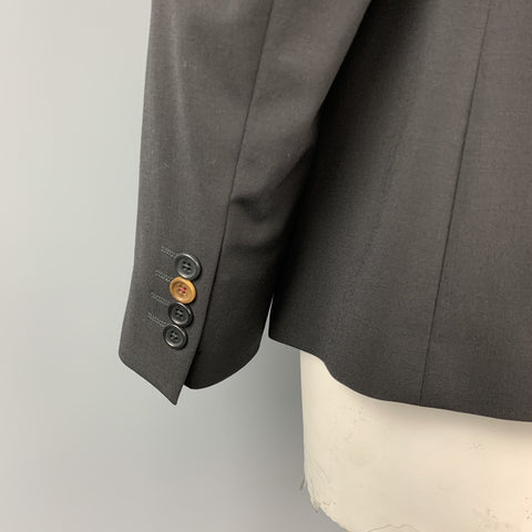 PAUL SMITH Taille 46 Manteau de sport à revers cranté en laine noire