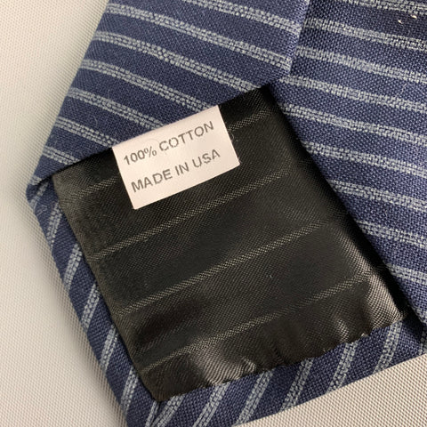 BLADE+BLUE Navy Blue Stripe Cotton Tie