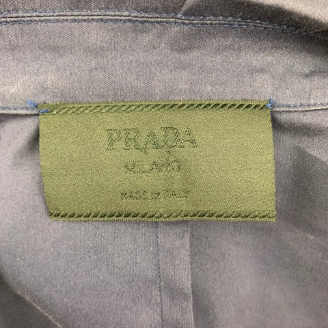Vintage PRADA Size S Navy Cotton Spandex Buttoned 2 Piece Set