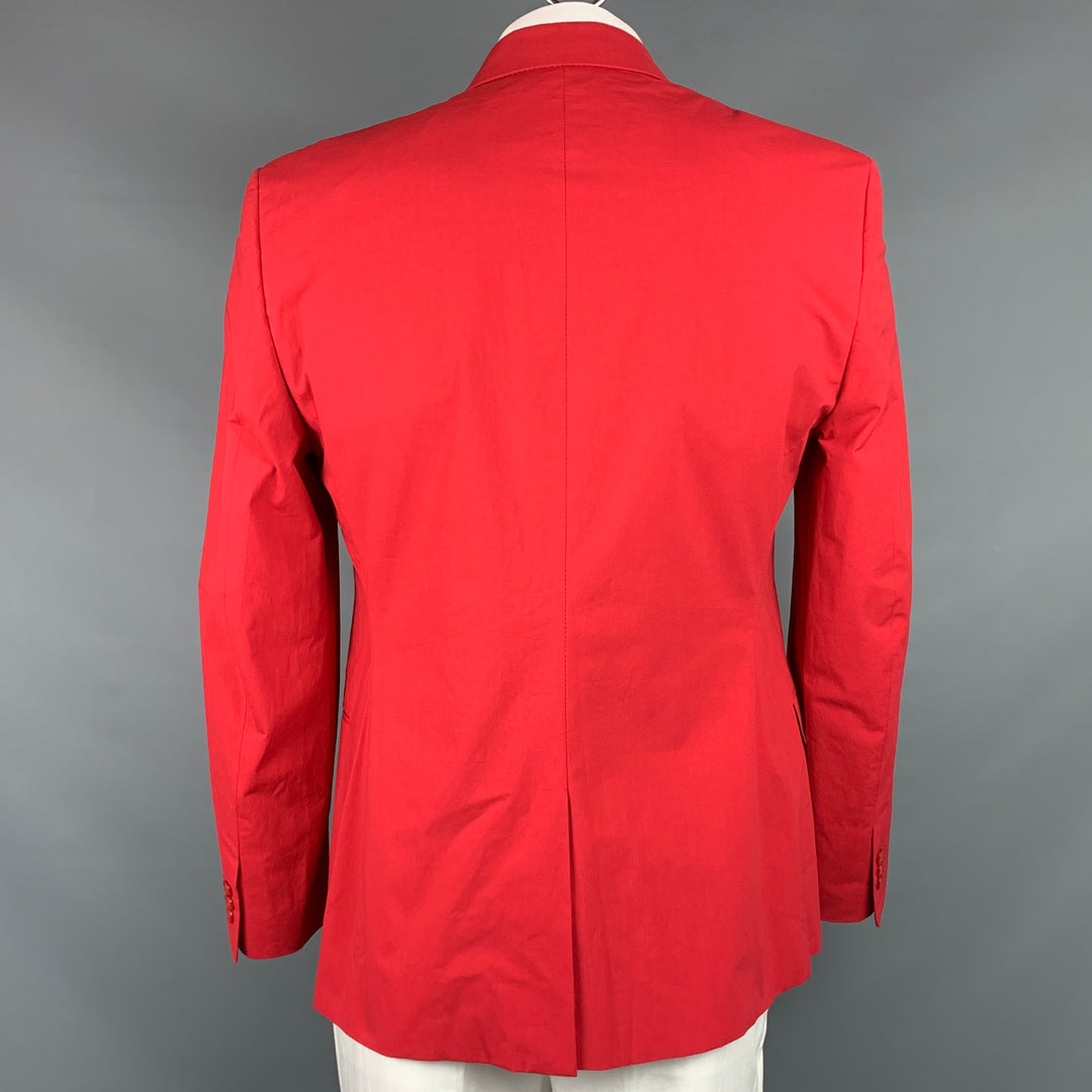 VERSACE COLLECTION Size 44 Red Cotton Notch Lapel Sport Coat