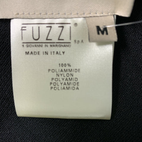 FUZZI Size M Black Nylon Solid Tank T-Shirt