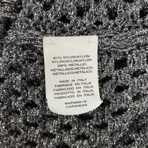 MARC JACOBS 2018 Size M Silver Nylon Metallic Knitted Cardigan