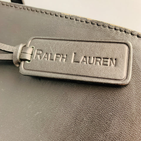 RALPH LAUREN Black Equestrian Leather Shoulder Bag Handbag