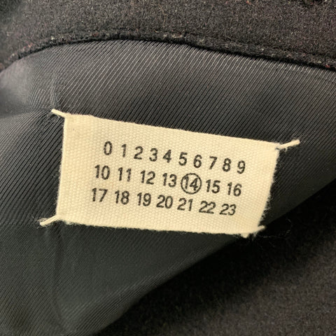 MARTIN MARGIELA Size 40 Navy Solid Wool Toggle Closure Coat