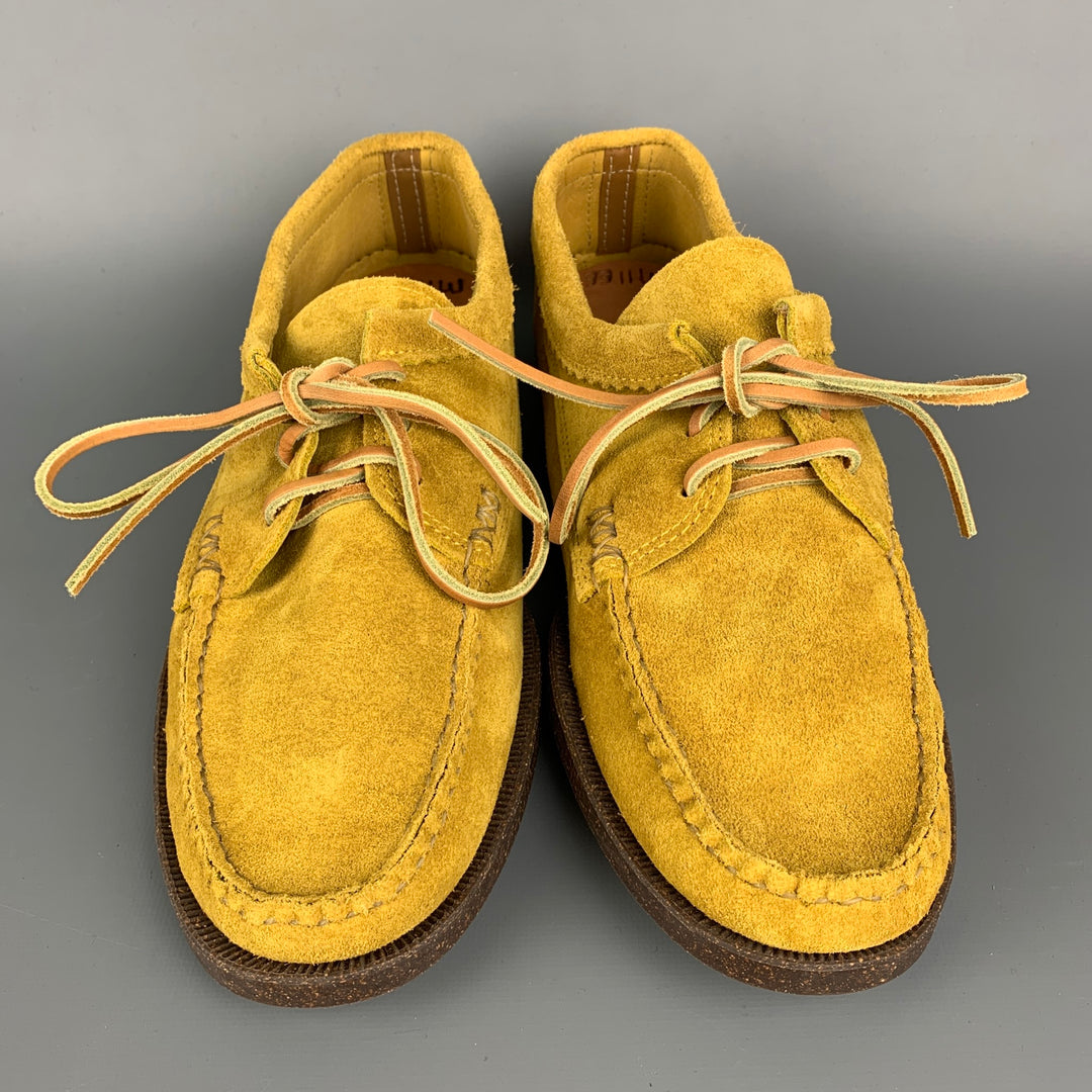 Yuketen moccasin yellow suede size 10 YUKETEN Size 10.5 Mustard Suede Moccasin Lace Up Moccasin  main image 2