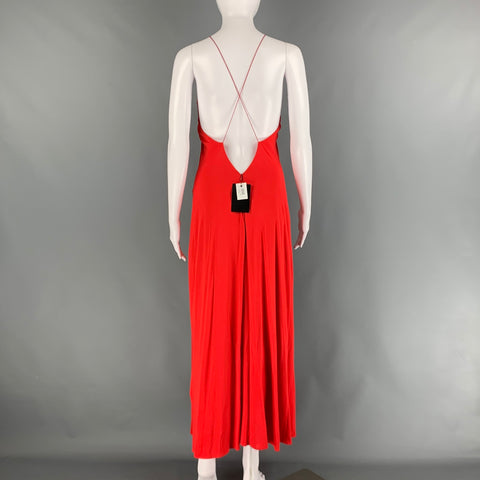 ROSETTA GETTY Size S Red Viscose Column Long Gown