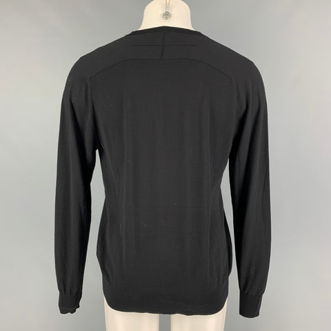 GIVENCHY Size L Black Wool Crew-Neck Pullover