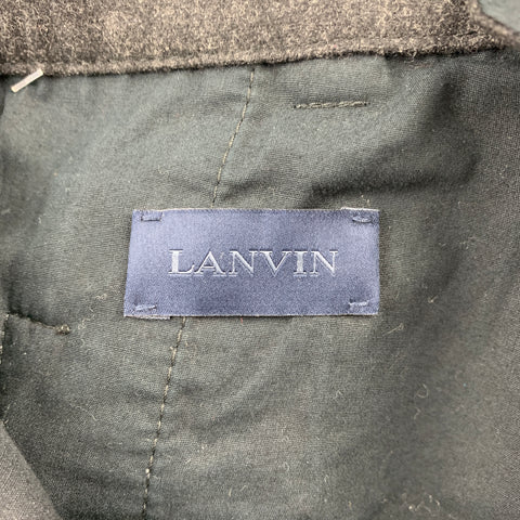 LANVIN Size 30 Charcoal Heather Sable Narrow leg Dress Pants
