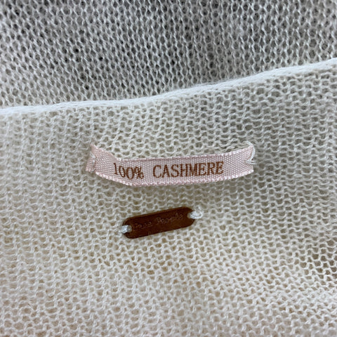 FREE PEOPLE Jersey de punto de cachemir texturizado color crema talla S
