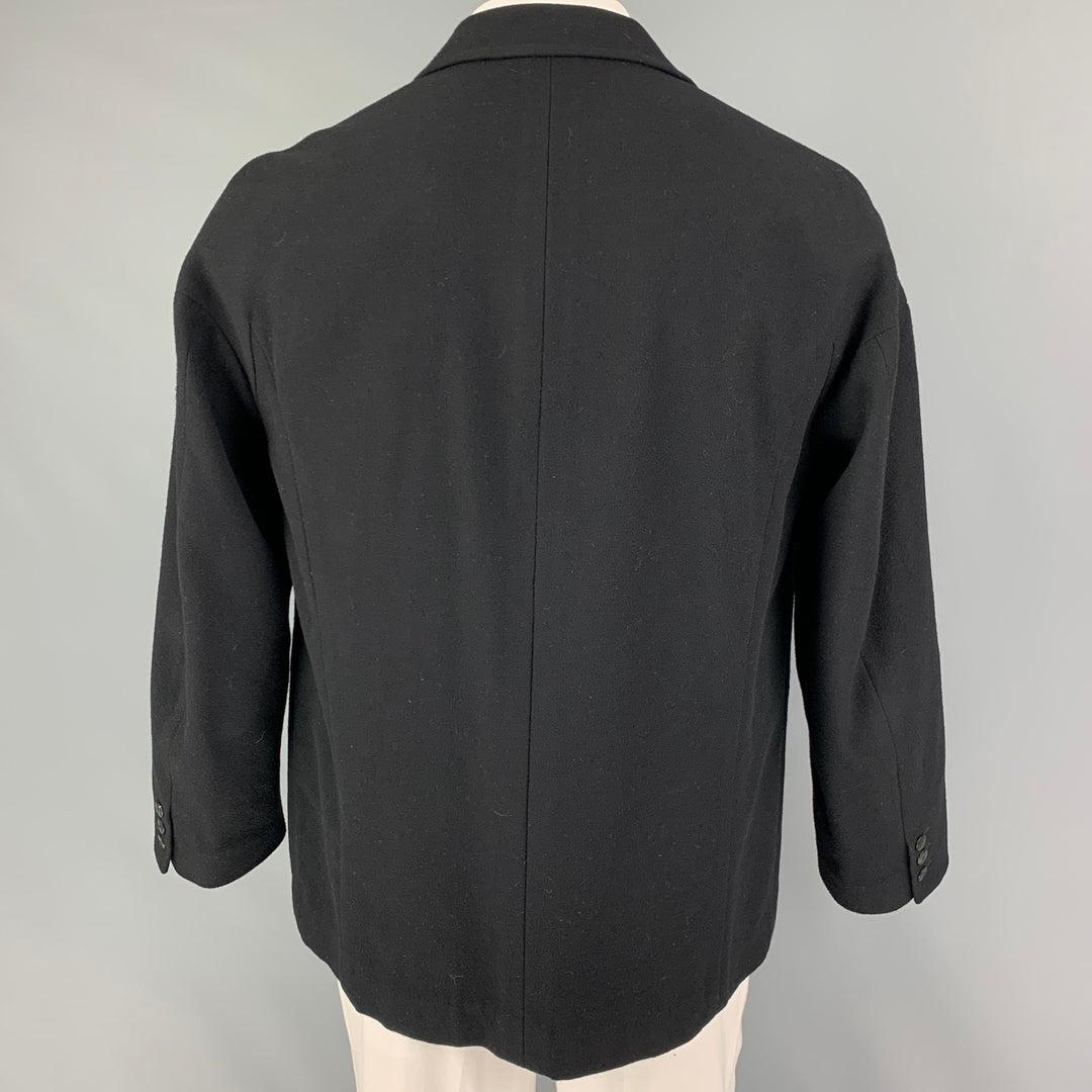 VISVIM Size L Black Wool Linen Notch Lapel Sport Coat