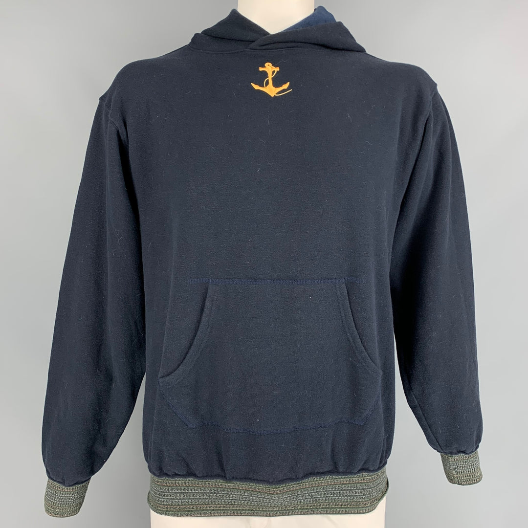 45rpm Size M Navy Cotton Hooded Sweatshirt
