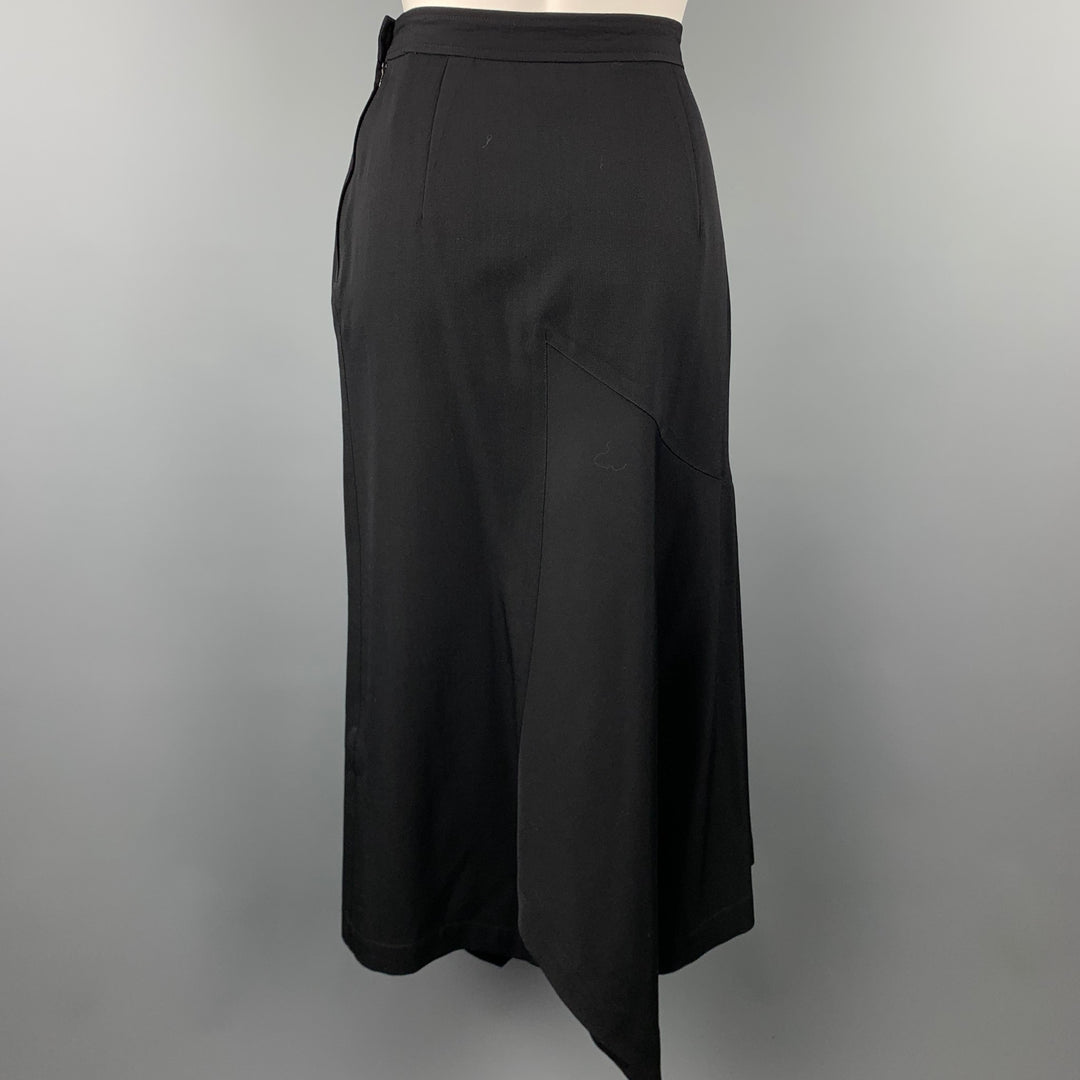 COMME des GARCONS Size M Black Wool Asymmetrical A-Line Skirt