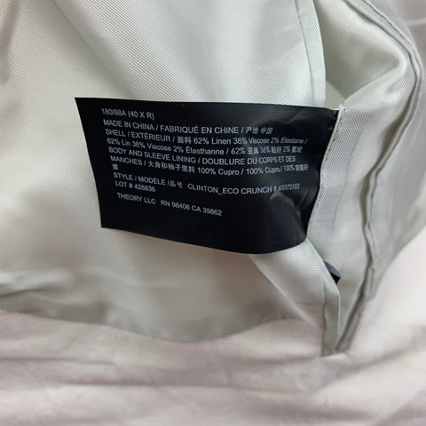 THEORY Clinton Size 40 Regular Off White Linen / Viscose  Eco Crunch Sport Coat