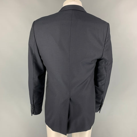 EMPORIO ARMANI Josh Line Size 42 Navy Textured Virgin Wool Sport Coat