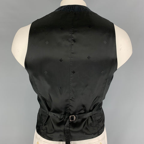 JOHN RICHMOND Taille 44 Gilet boutonné en mélange de polyester jacquard noir