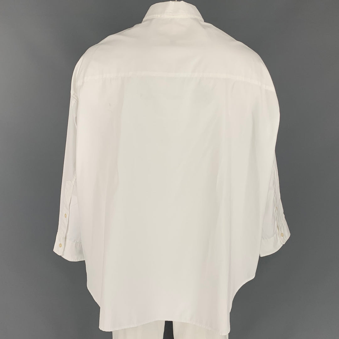 R13 Size XS White Cotton Oversized Button Up Long Sleeve Shirt