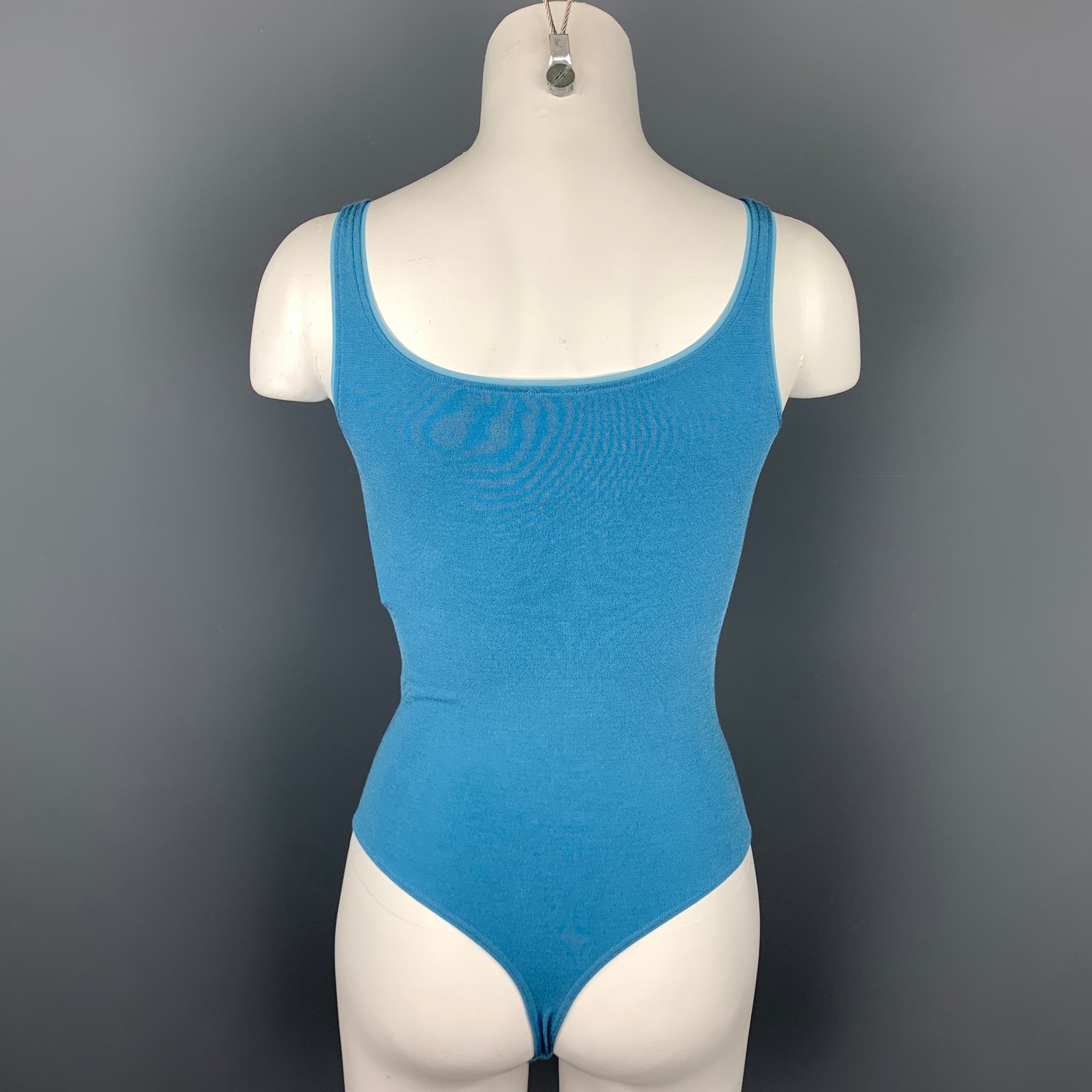 WOLFORD Size S Blue Cotton Nylon Jersey Shell Bodysuit Sui