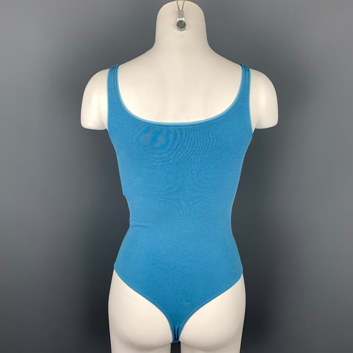 WOLFORD Size S Blue Cotton / Nylon Jersey Shell Bodysuit