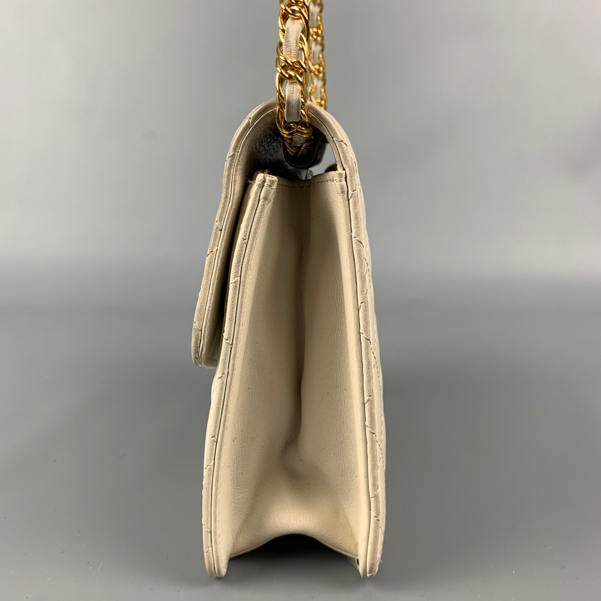 Vintage KIMIJIMA Cream & Gold Quilted Leather Shoulder Bag – Sui