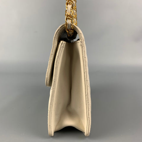 Vintage KIMIJIMA Cream & Gold Quilted Leather Shoulder Bag
