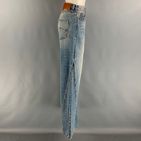 RHUDE Taille 27 Jean délavé en coton bleu