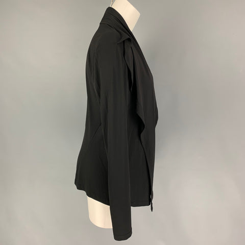 DONNA KARAN Size S Black Viscose Draped Blouse