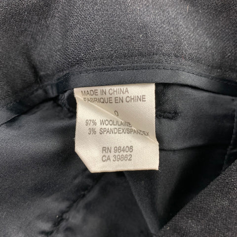 THEORY Size 0 Charcoal Wool / Spandex Straight Leg Dress Pants