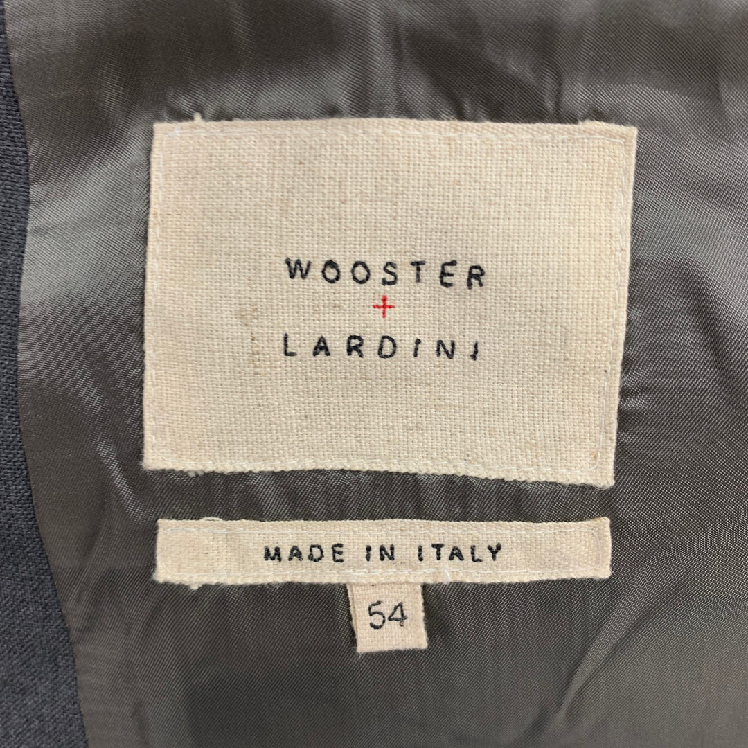 WOOSTER + LARDINI Size 44 Navy Grey Patchwork Wool Notch Lapel Sport Coat