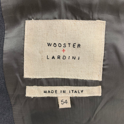WOOSTER + LARDINI Size 44 Navy Grey Patchwork Wool Notch Lapel Sport Coat