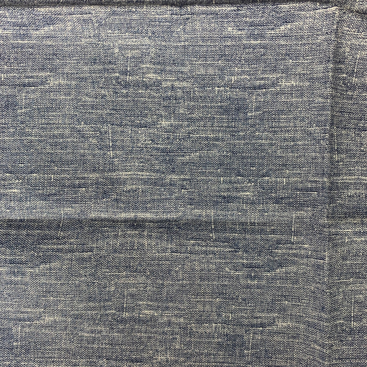 BRUNELLO CUCINELLI Blue & Grey Reversible Silk / Cotton Pocket Square