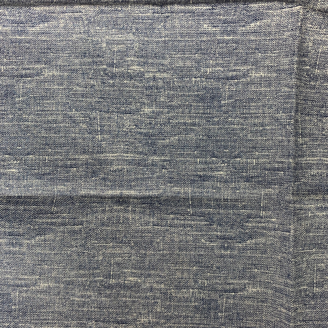 BRUNELLO CUCINELLI Pañuelo de bolsillo reversible de seda y algodón azul y gris