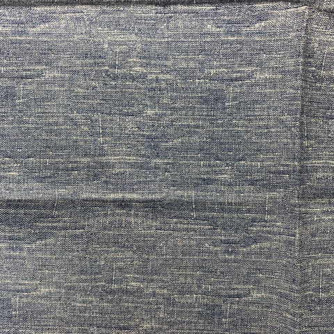 BRUNELLO CUCINELLI Blue & Grey Reversible Silk / Cotton Pocket Square
