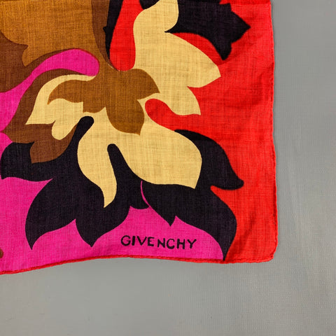 Pañuelo de bolsillo de lino floral multicolor GIVENCHY