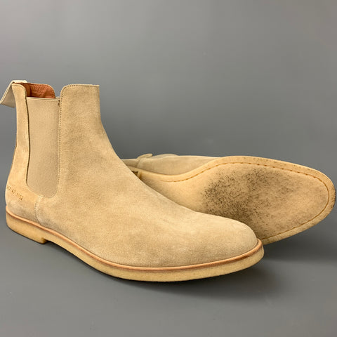 COMMON PROJECTS Size 14 Beige Suede Pull On Chelsea Boots