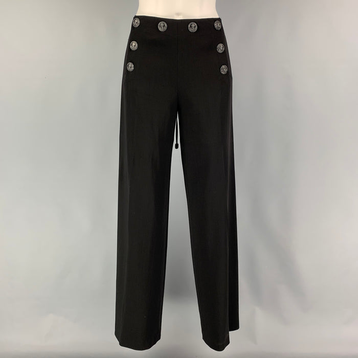 JEAN PAUL GAULTIER Size 6 Black Sailor Wide Leg Dress Pants
