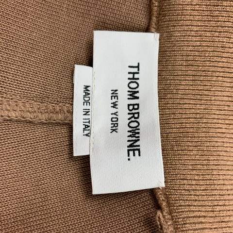 THOM BROWNE Size 4 Camel Cream Cotton Blend Stripe Sweatpants