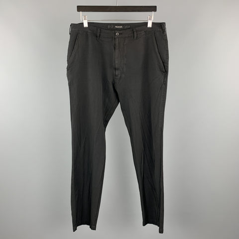SAGE DE CRET Size L Black  Polyester Zip Fly Casual Pants