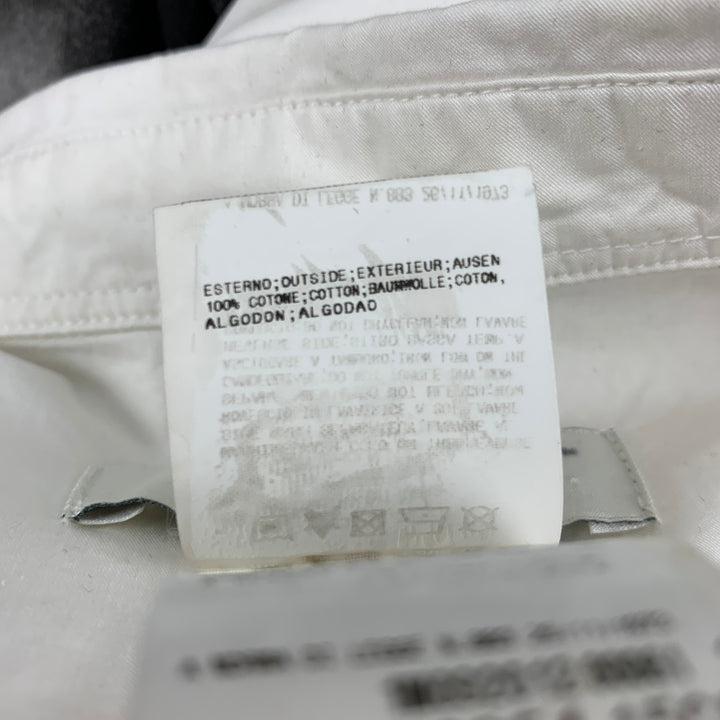 PIERRE BALMAIN Size XL White Black Cotton Ombre Hidden Placket Long Sleeve Shirt